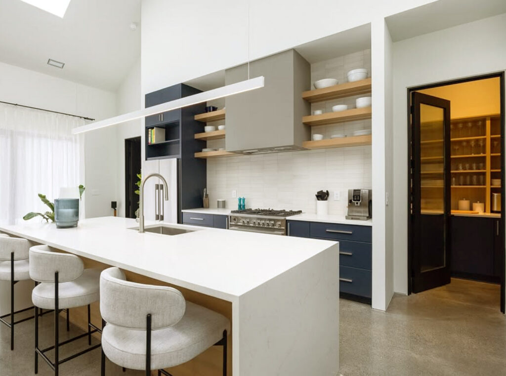 spacious kitchen with island